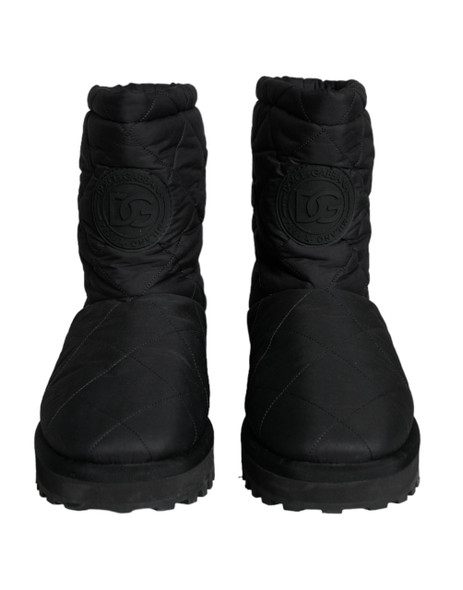 Dolce & Gabbana Black Nylon Padded Mid Calf Men Boots Shoes Dolce & Gabbana Black Nylon Padded Mid Calf Men Boots Shoes