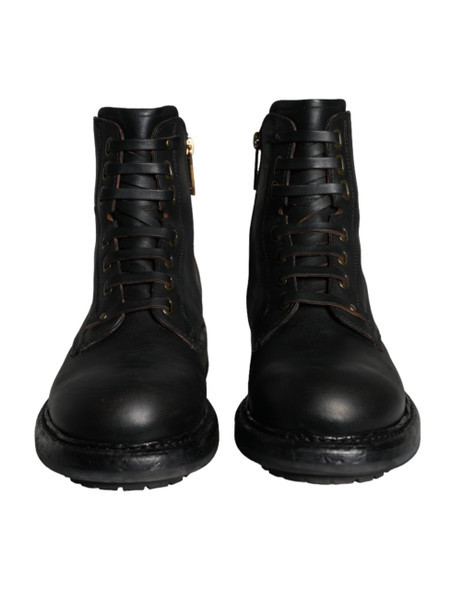 Black Lace Up Mid Calf Boots Men Shoes Black Lace Up Mid Calf Boots Men Shoes