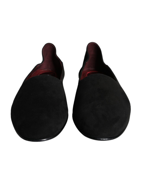 Dolce & Gabbana Black Suede Loafers Formal Slip On Shoes Dolce & Gabbana Black Suede Loafers Formal Slip On Shoes