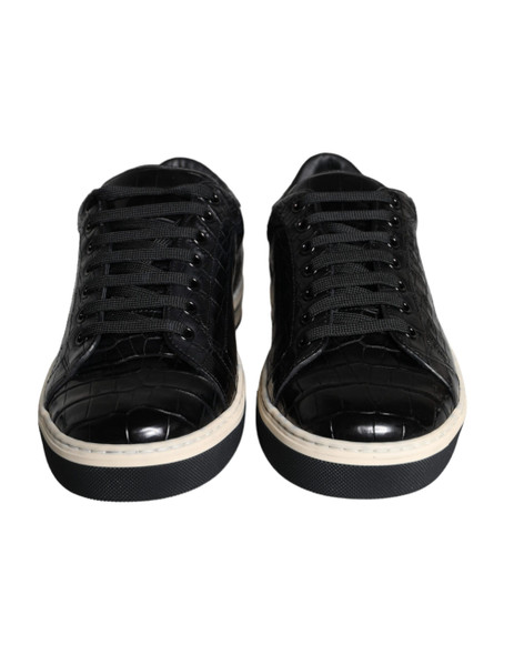 Dolce & Gabbana Black Leather Men Low Top Sneakers Shoes Dolce & Gabbana Black Leather Men Low Top Sneakers Shoes