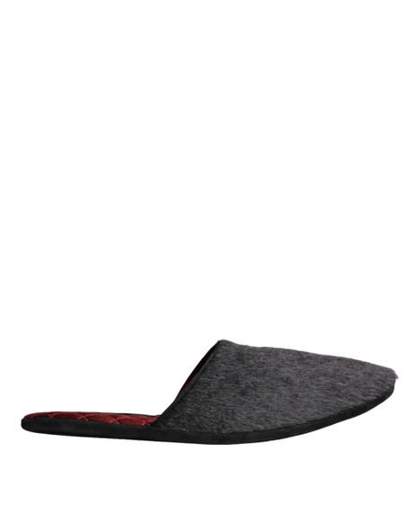 Black Faux Fur Slides Slippers Slip On Shoes Black Faux Fur Slides Slippers Slip On Shoes