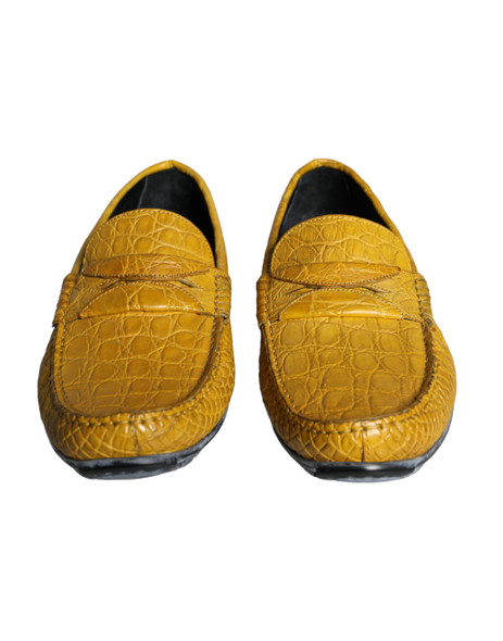 Dolce & Gabbana Yellow Leather Slip Mocassin Loafers Shoes Dolce & Gabbana Yellow Leather Slip Mocassin Loafers Shoes