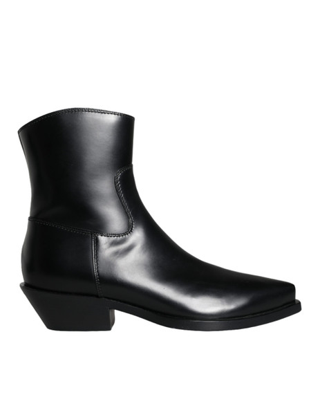 Black Leather Ankle Boots Booties Shoes Black Leather Ankle Boots Booties Shoes