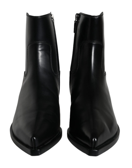 Dolce & Gabbana Black Leather Ankle Boots Booties Shoes Dolce & Gabbana Black Leather Ankle Boots Booties Shoes