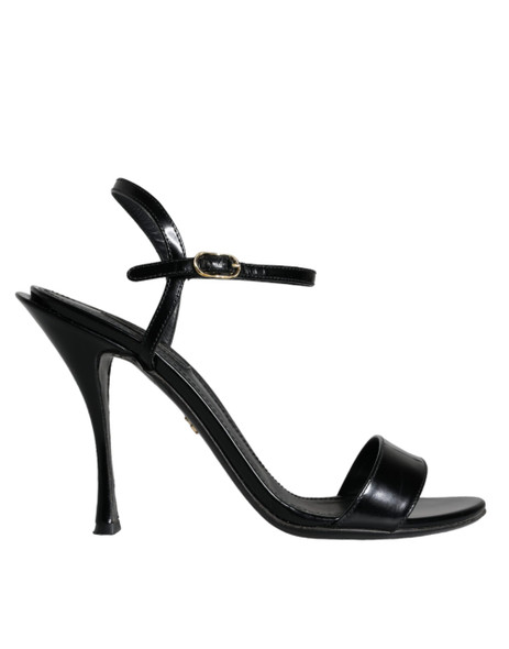 Dolce & Gabbana Black KEIRA Leather Heels Sandals Shoes LA11284 Dolce & Gabbana Black KEIRA Leather Heels Sandals Shoes LA11284