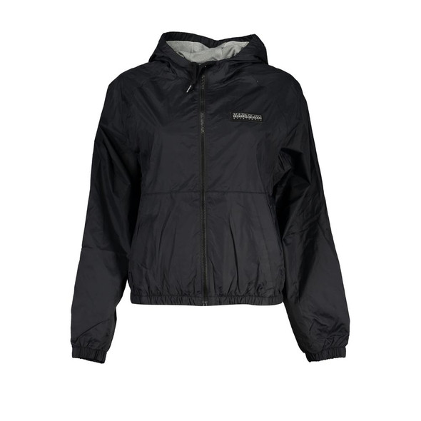 Napapijri Black Polyester Jackets & Coat Napapijri Black Polyester Jackets & Coat