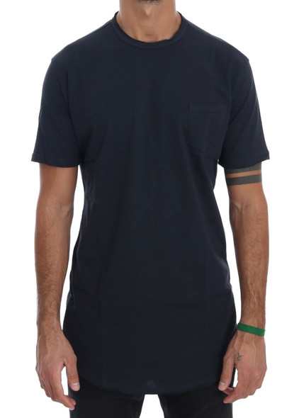 Daniele Alessandrini Blue Cotton Crewneck T-Shirt Daniele Alessandrini Blue Cotton Crewneck T-Shirt