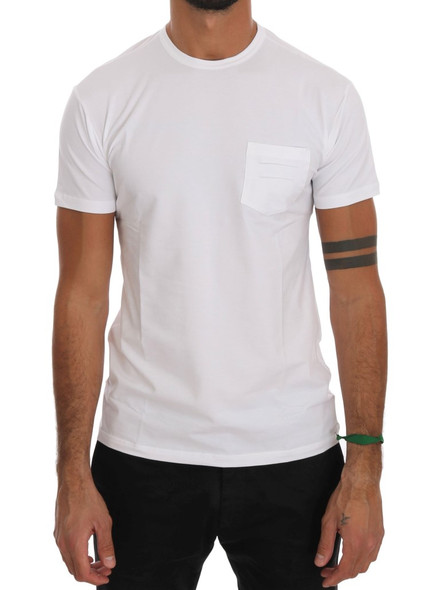 Daniele Alessandrini White Cotton Crewneck T-Shirt Daniele Alessandrini White Cotton Crewneck T-Shirt