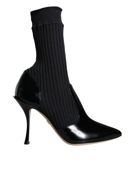 Dolce & Gabbana Black Stretch Stilettos Booties Socks Shoes Dolce & Gabbana Black Stretch Stilettos Booties Socks Shoes