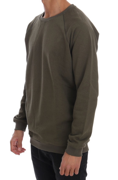 Green Crewneck Cotton Sweater Green Crewneck Cotton Sweater