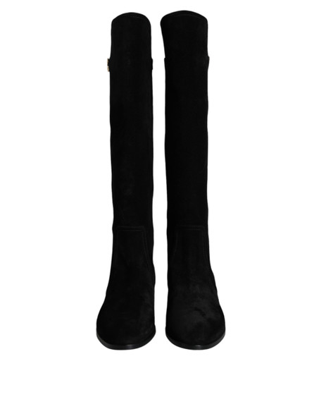 Black Suede Leather Knee High Boots Shoes Black Suede Leather Knee High Boots Shoes