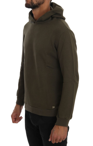 Green Pullover Hodded Cotton Sweater Green Pullover Hodded Cotton Sweater