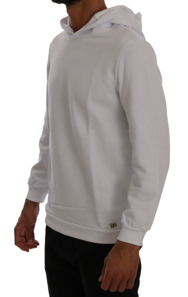 White Pullover Hodded Cotton Sweater White Pullover Hodded Cotton Sweater