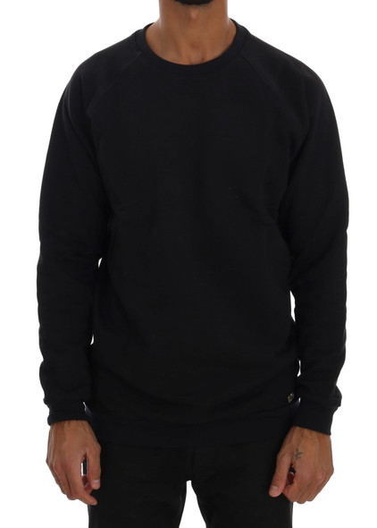 Daniele Alessandrini Blue Crewneck Cotton Sweater Daniele Alessandrini Blue Crewneck Cotton Sweater