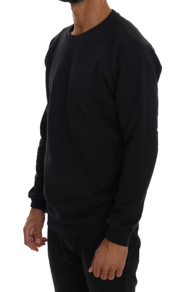 Daniele Alessandrini Blue Crewneck Cotton Sweater Daniele Alessandrini Blue Crewneck Cotton Sweater