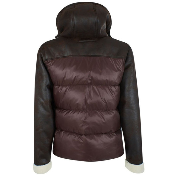 Brown Nylon Men's Quilted Jacket Brown Nylon Men's Quilted Jacket