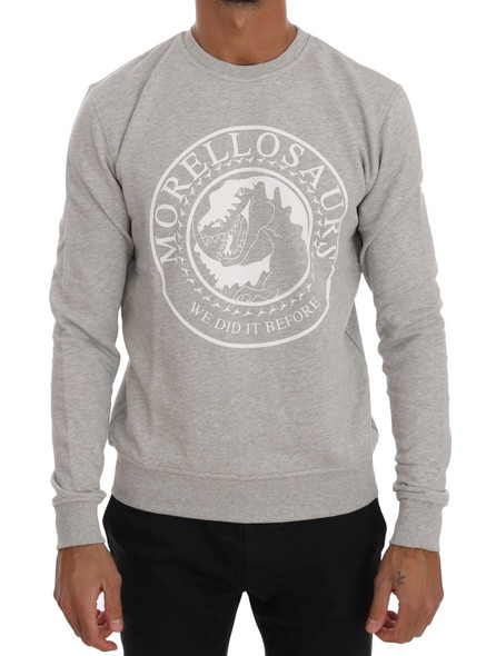 Gray Cotton Crewneck Pullover Sweater Gray Cotton Crewneck Pullover Sweater