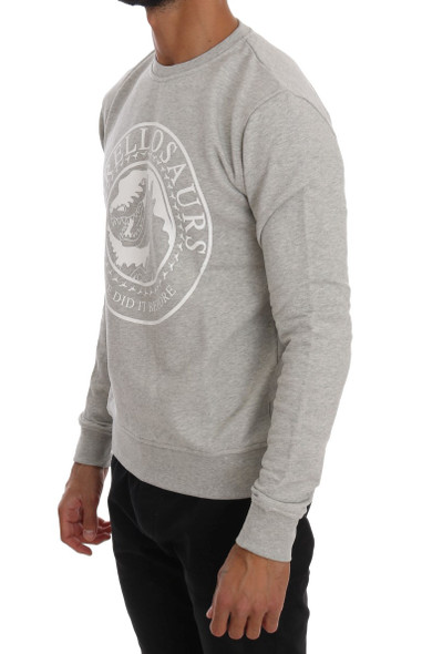 Gray Cotton Crewneck Pullover Sweater Gray Cotton Crewneck Pullover Sweater