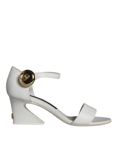 Dolce & Gabbana White Leather Heels Keira Sandals Shoes Dolce & Gabbana White Leather Heels Keira Sandals Shoes