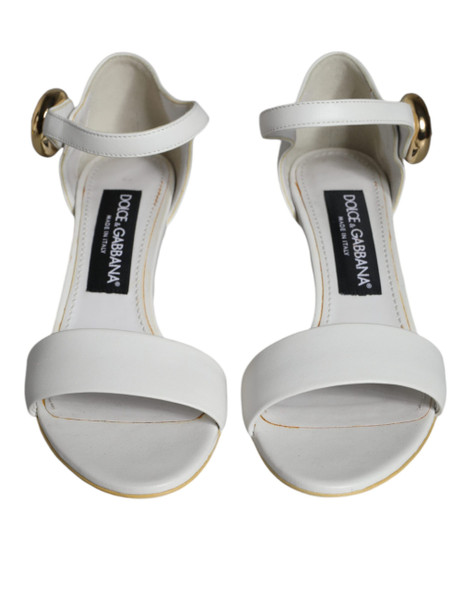 Dolce & Gabbana White Leather Heels Keira Sandals Shoes Dolce & Gabbana White Leather Heels Keira Sandals Shoes