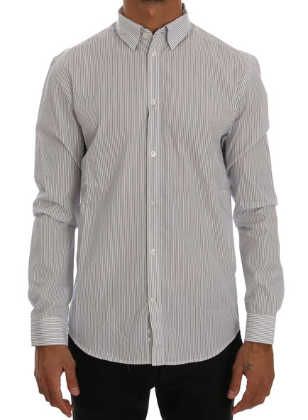 White Blue Striped Casual Cotton Regular Fit Shirt White Blue Striped Casual Cotton Regular Fit Shirt