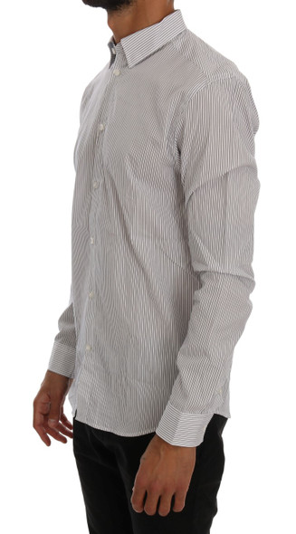 White Blue Striped Casual Cotton Regular Fit Shirt White Blue Striped Casual Cotton Regular Fit Shirt
