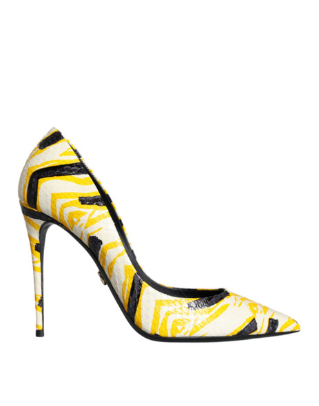 Multicolor Stripes Leather High Heels Pumps Shoes Multicolor Stripes Leather High Heels Pumps Shoes