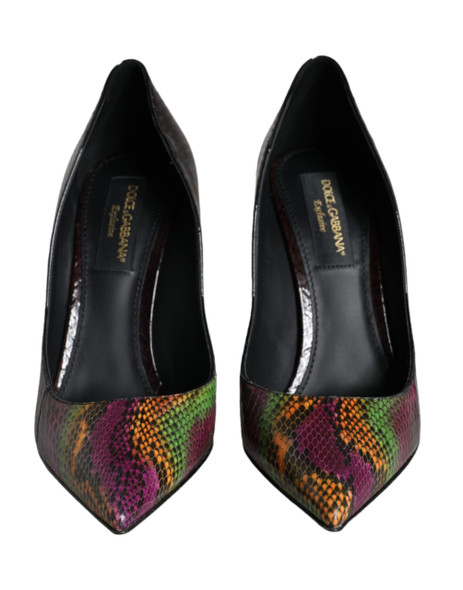 Multicolor Exotic Leather Heels Pumps Shoes LA11487 Multicolor Exotic Leather Heels Pumps Shoes LA11487