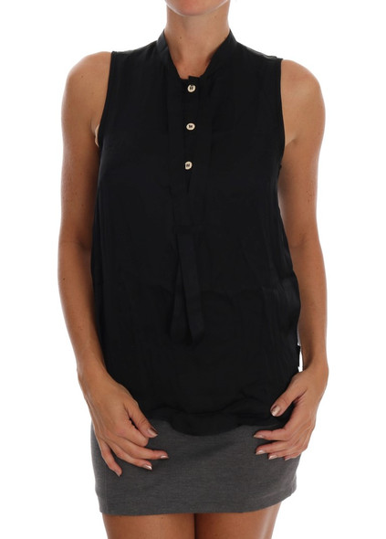 Black Sleeveless Viscose Blouse Top Black Sleeveless Viscose Blouse Top