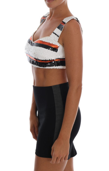 Dolce & Gabbana Multicolor Sequined Stretch Bustier Top Dolce & Gabbana Multicolor Sequined Stretch Bustier Top