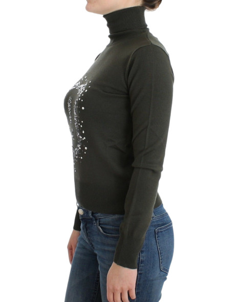 John Galliano Green wool turtleneck sweater John Galliano Green wool turtleneck sweater