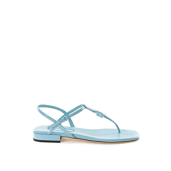 Miu Miu Blue Patent Leather Flip-Flop Sandal Miu Miu Blue Patent Leather Flip-Flop Sandal