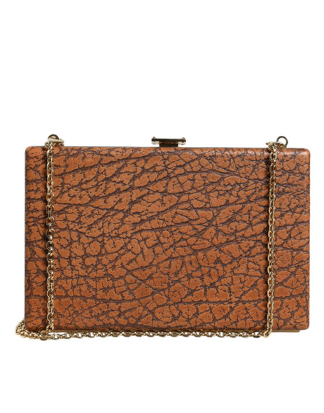 Brown Leather Gold Frame Clutch Mini Crossbody Bag Brown Leather Gold Frame Clutch Mini Crossbody Bag