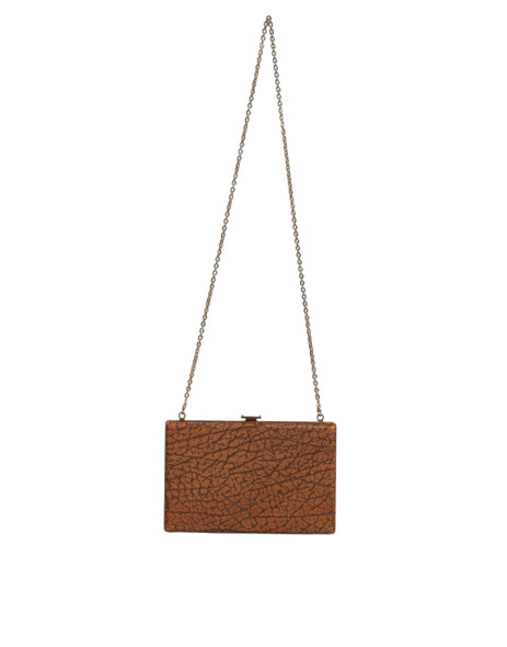 Brown Leather Gold Frame Clutch Mini Crossbody Bag Brown Leather Gold Frame Clutch Mini Crossbody Bag