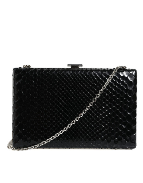 Black Leather Silver Frame Clutch Mini Crossbody Bag Black Leather Silver Frame Clutch Mini Crossbody Bag