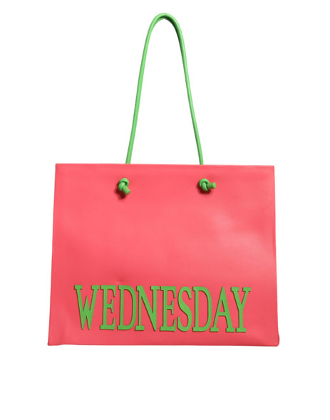 Pink Leather Weekend Wednesday Shopping Tote Bag Pink Leather Weekend Wednesday Shopping Tote Bag