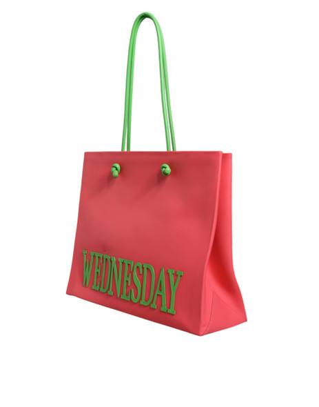 Pink Leather Weekend Wednesday Shopping Tote Bag Pink Leather Weekend Wednesday Shopping Tote Bag