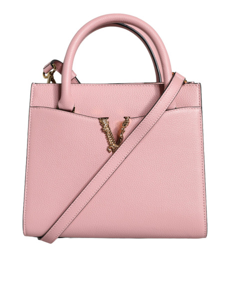 Pink Small Top Handle Grainy Calf Leather Crossbody Bag Pink Small Top Handle Grainy Calf Leather Crossbody Bag