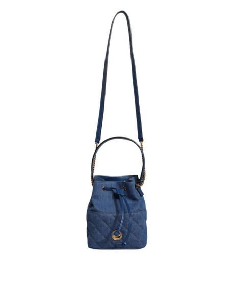 Versace Blue Quilted Denim Leather Crossbody Shoulder Bag BAG1602 Versace Blue Quilted Denim Leather Crossbody Shoulder Bag BAG1602
