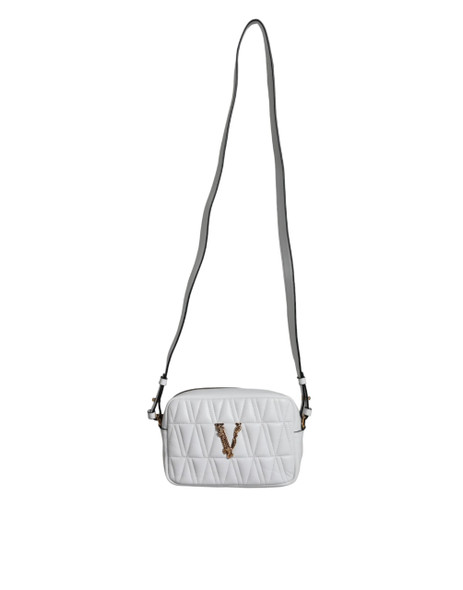 White Quilted Nappa Leather Crossbody Shoulder Bag White Quilted Nappa Leather Crossbody Shoulder Bag