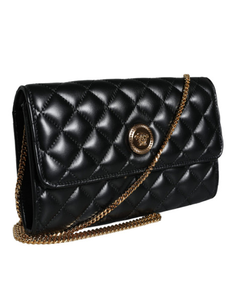 Versace Black Quilted Nappa Leather Crossbody Shoulder Bag Versace Black Quilted Nappa Leather Crossbody Shoulder Bag