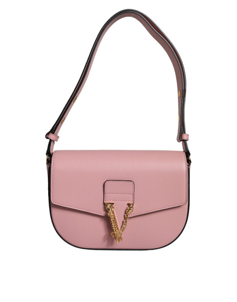 Pink Grainy Calf Leather Logo Crossbody Shoulder Bag Pink Grainy Calf Leather Logo Crossbody Shoulder Bag