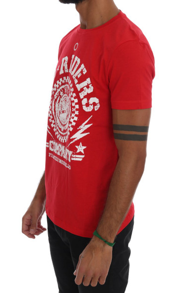 Red Cotton RIDERS Crewneck T-Shirt Red Cotton RIDERS Crewneck T-Shirt
