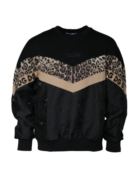 Black Leopard Crew Neck Sweatshirt Sweater Black Leopard Crew Neck Sweatshirt Sweater