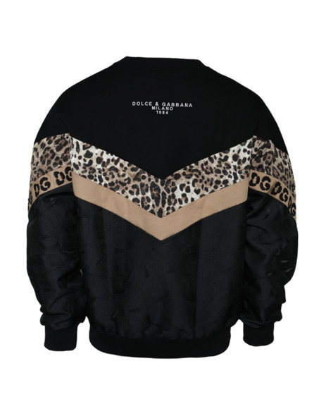 Black Leopard Crew Neck Sweatshirt Sweater Black Leopard Crew Neck Sweatshirt Sweater