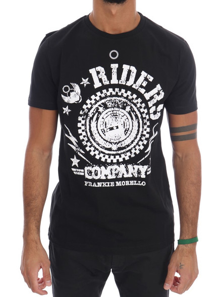 Black Cotton RIDERS Crewneck T-Shirt Black Cotton RIDERS Crewneck T-Shirt
