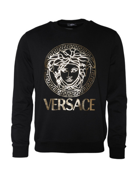 Black Medusa Fleece Cotton Crew Neck Sweatshirt Sweater Black Medusa Fleece Cotton Crew Neck Sweatshirt Sweater