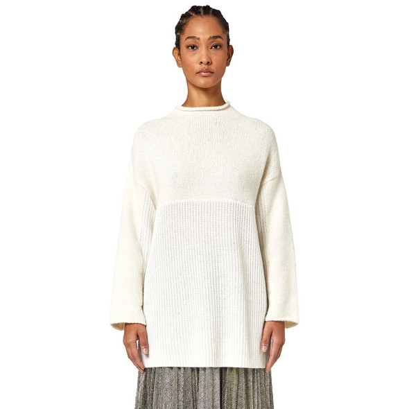 White Recycled Wool Women Sweater AL-13842 White Recycled Wool Women Sweater AL-13842