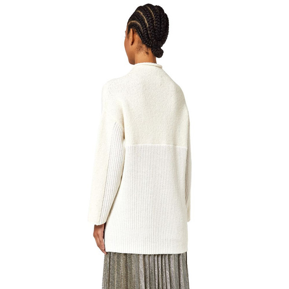 White Recycled Wool Women Sweater AL-13842 White Recycled Wool Women Sweater AL-13842