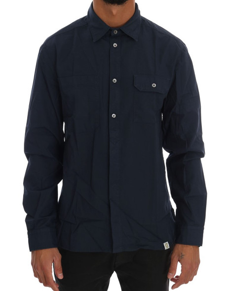 John Galliano Blue Casual Cotton Long Sleeve Shirt John Galliano Blue Casual Cotton Long Sleeve Shirt